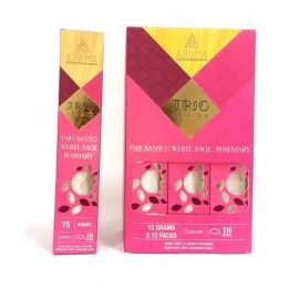 Incienso AROMA TRÍO Palo Santo, Salvia y Romero